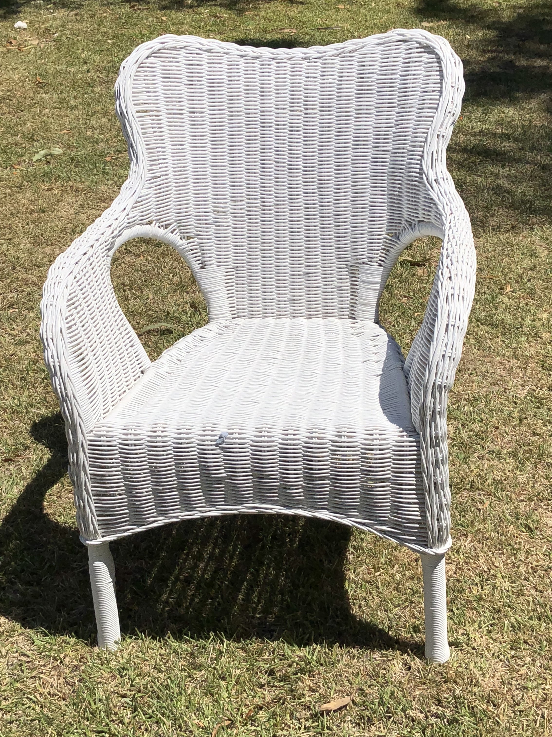 WHITE SINGLE WICKER CANE ARM CHAIRS – The Wedding + Event Creators