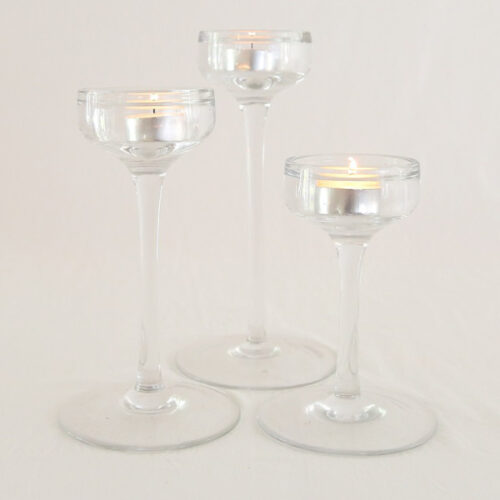 3 TIERED GLASS CANDLE HOLDERS