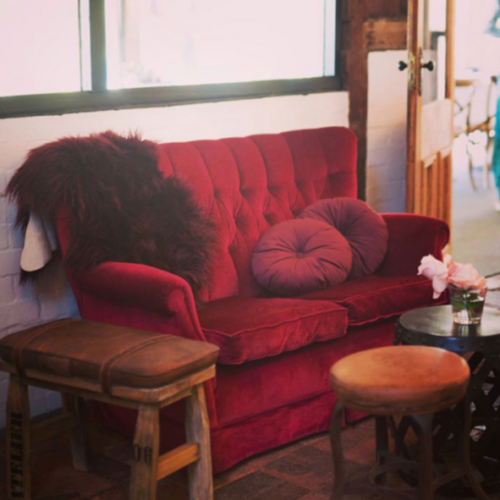 RED VINTAGE RETRO COUCH
