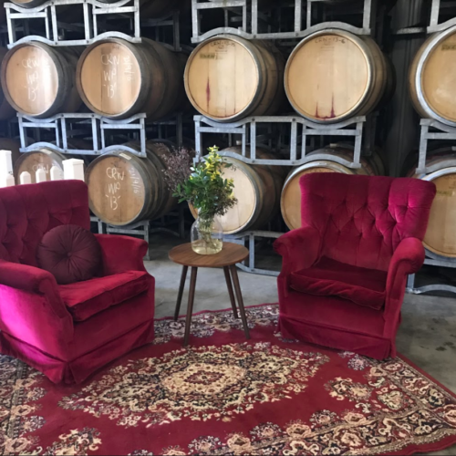 RED VINTAGE RETRO SINGLE ARMCHAIR