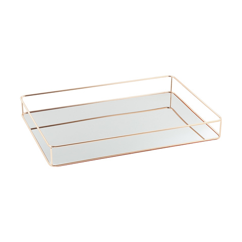Mirror Rose Gold Serving Tray The, Large Rose Gold Mirror Tray