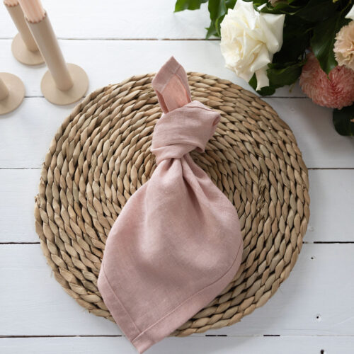 Cotton Serviettes/Napkins- Blush Pink
