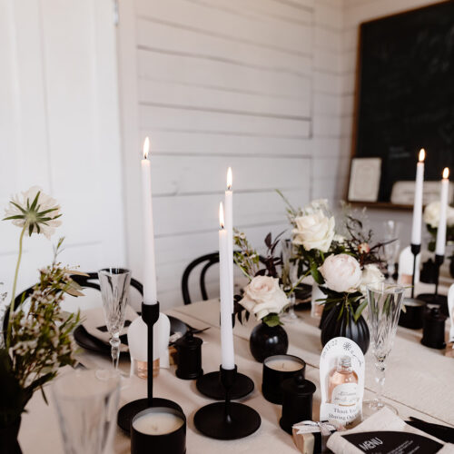 BLACK 3-PIECE CANDLESTICK HOLDERS