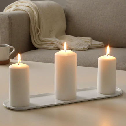 WHITE CANDLE DISH