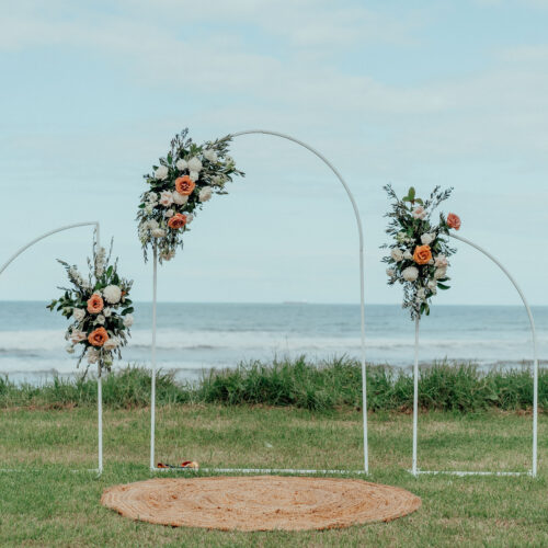 3 WHITE FEATURE ARCH ARBOUR