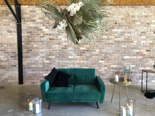 GREEN DOUBLE VELVET LOUNGE