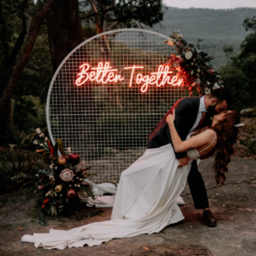 WHITE MESH CIRCLE BACKDROP