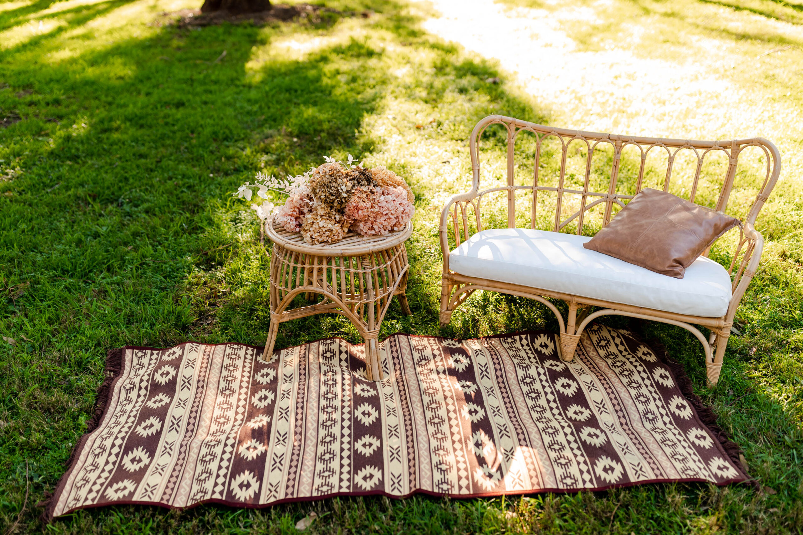 DOUBLE SOFA - NATURAL BAMBOO RATTAN - STYLE 1