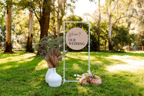 Welcome To Our Wedding Latte Circle Sign