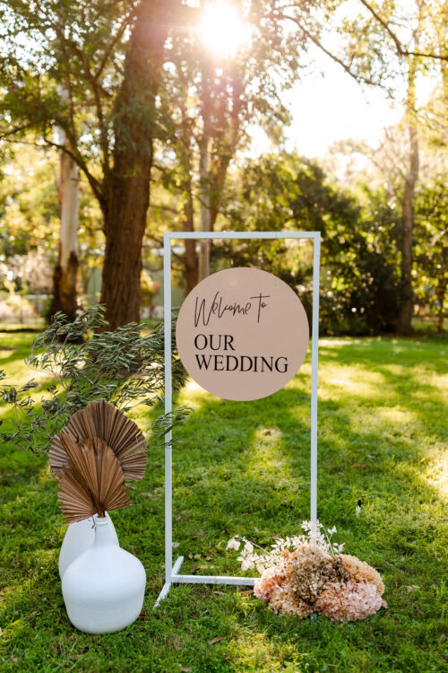 Welcome To Our Wedding Latte Circle Sign - Image 2