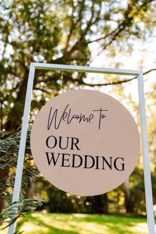 Welcome To Our Wedding Latte Circle Sign - Image 4