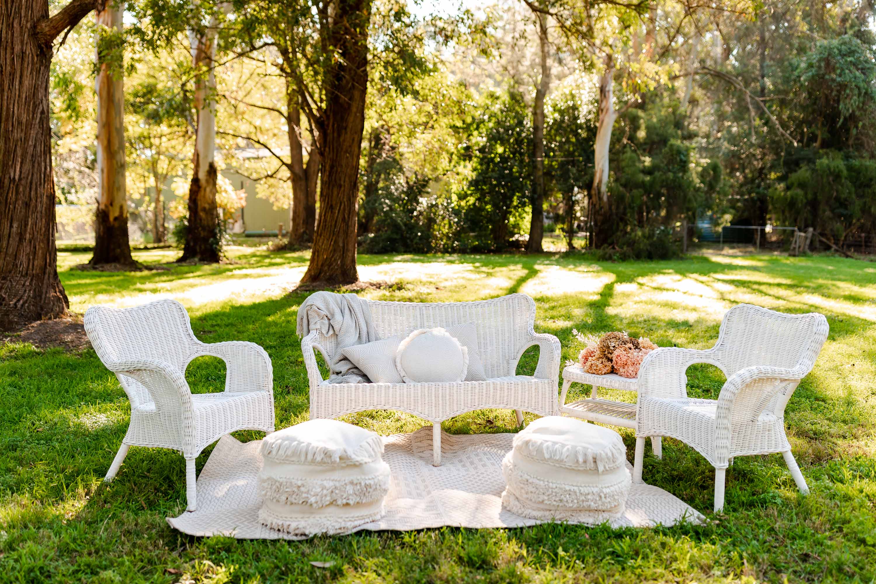 White Cane Furniture Set Package 1 The Wedding + Event Creators