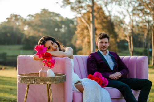 Blush Pink Velvet Couch - Image 7