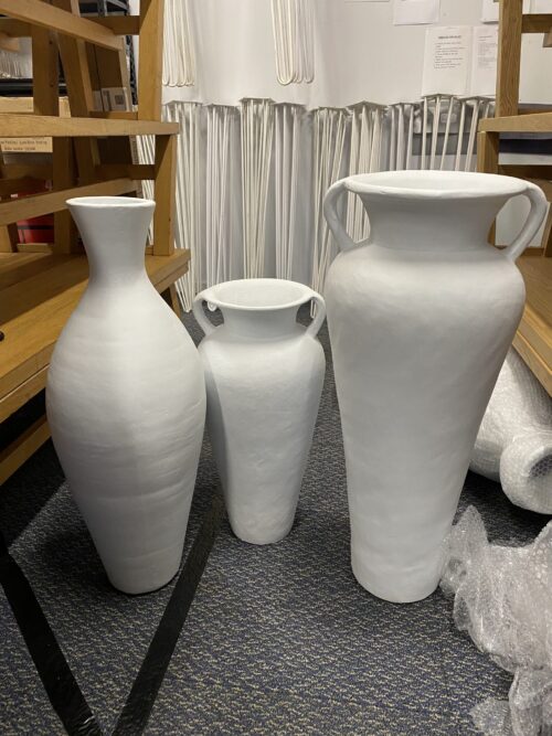 White Terracotta Urn- Large - Image 4