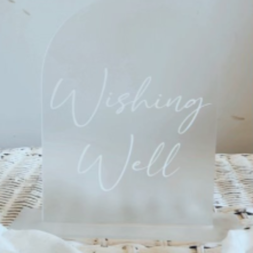Wishing Well Cards Sign Arch - Frosted Acrylic