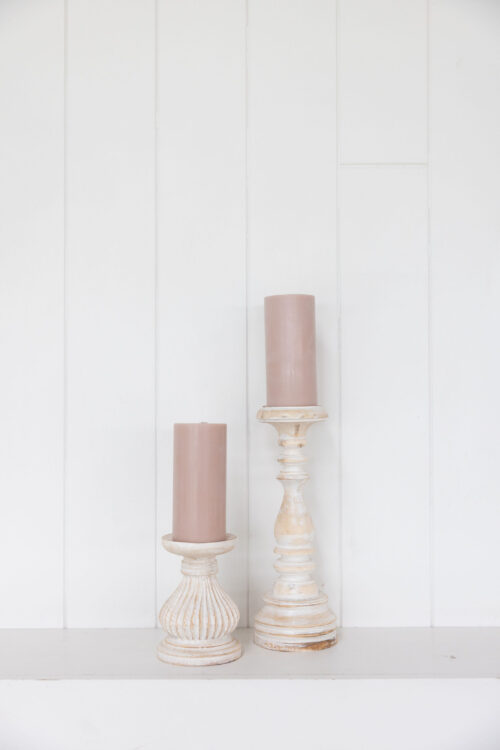 Natural Wooden Pillar Candle Holders - Image 2