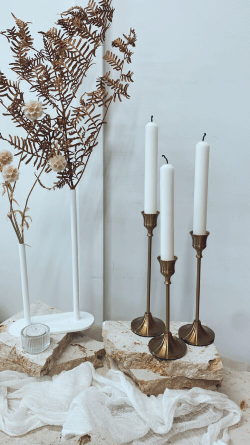 Gold Candlesticks - Set of 3 (Brushed) - Image 5