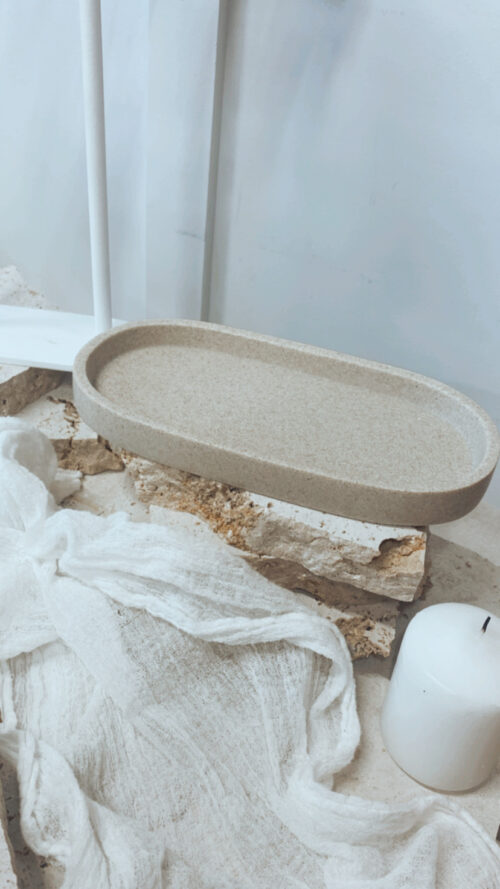 Oval Candle Tray - Sand - Image 3