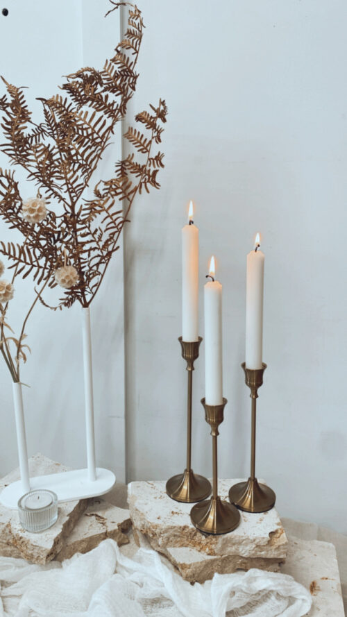 Gold Candlesticks - Set of 3 (Brushed) - Image 7