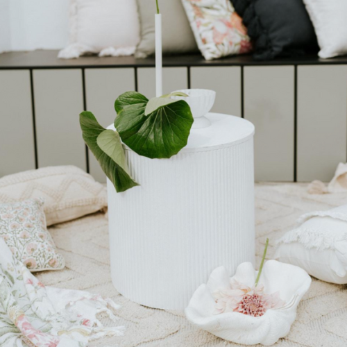 Rippled Side Table - White