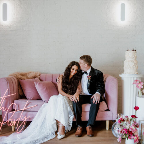Blush Pink Velvet Couch