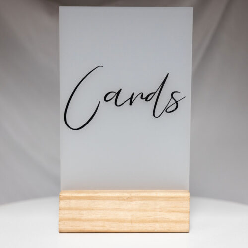 Wishing Well Cards Sign - Frosted Acrylic
