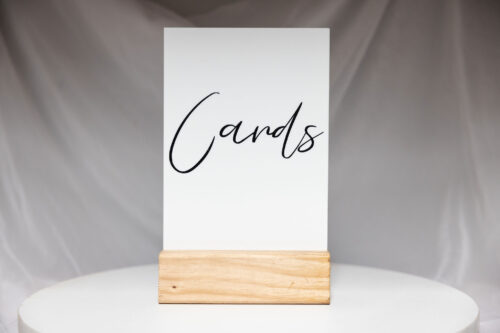 Wishing Well Cards Sign - White Acrylic