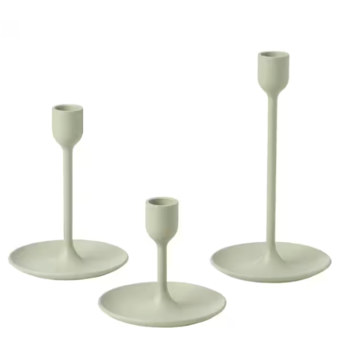 SAGE 3-PIECE CANDLESTICK HOLDERS