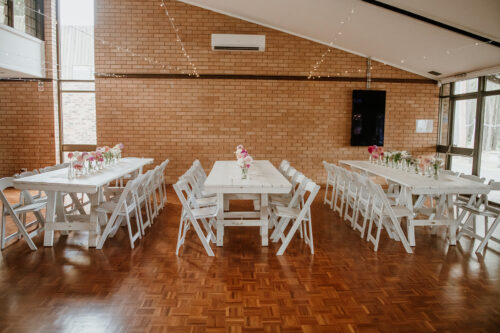 WHITE TIMBER TRESTLE TABLE - Image 6