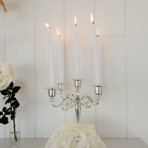 Silver 5 Arm Candelabra